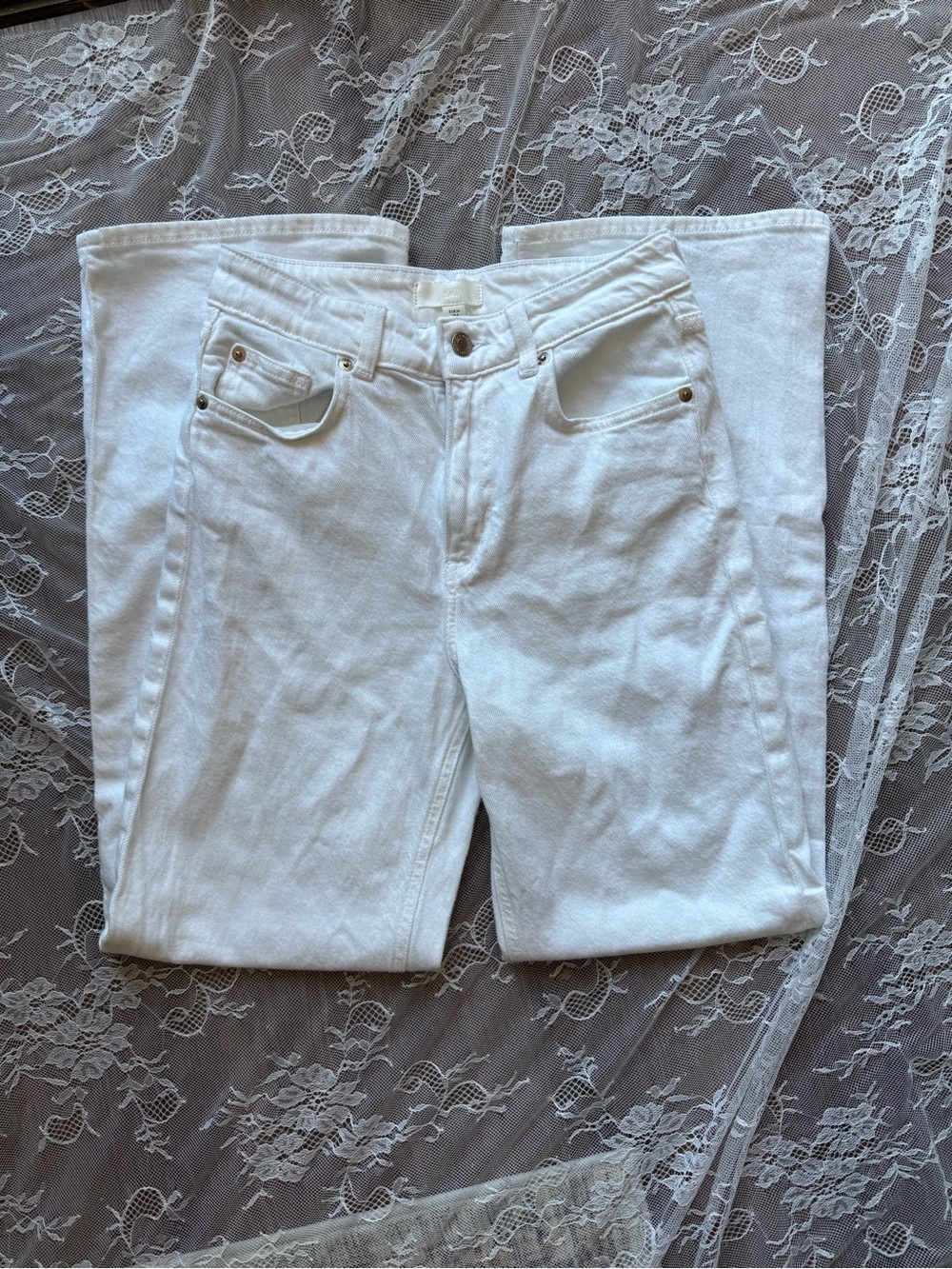 H&M White Flare Jeans